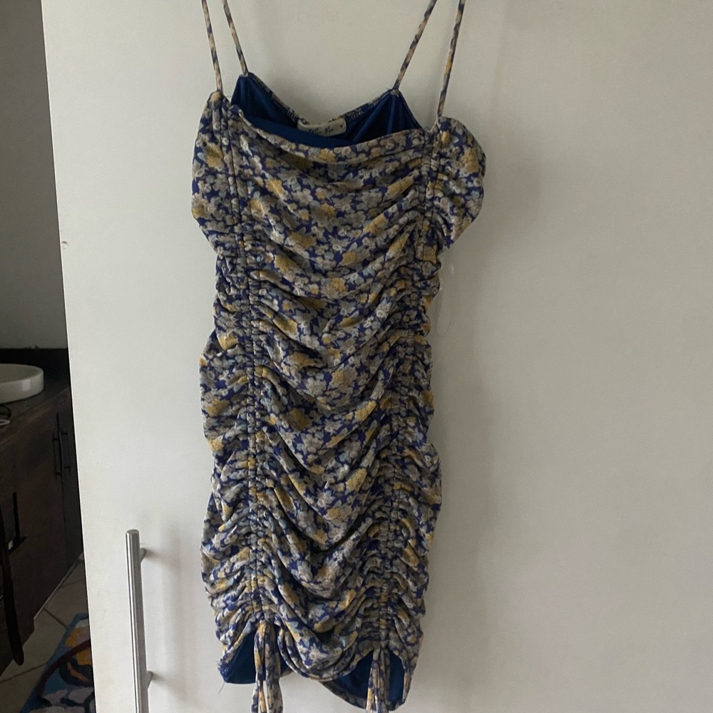 Blue and yellow floral dress